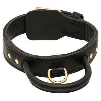 Leather Dog Collar with Handle for Boxer