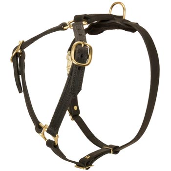 Leather Boxer Harness Light Weight Y-Shaped for Tracking Dog