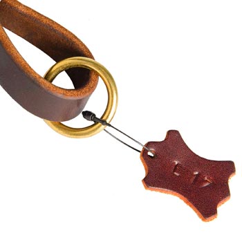 Leather Pull Tab for Boxer with O-ring for Leash Attachment