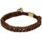 Boxer Choke Leather Collar Braided