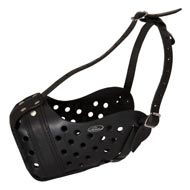 Easy Adjustable Leather Boxer Muzzle for Agitation Training