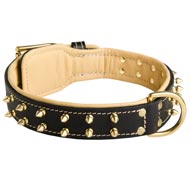 Royal Leather Boxer Collar Spiked Padded with Nappa Leather