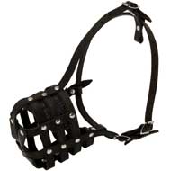 Walking and Training Leather Cage Boxer Muzzle