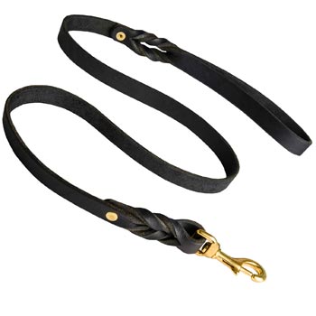 Dog Leather Leash for Boxer Training and Walking