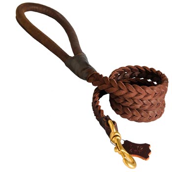 Multipurpose Leather Braided Boxer Leash
