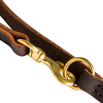 Boxer Leather Leash with Brass Snap Hook and O-ring